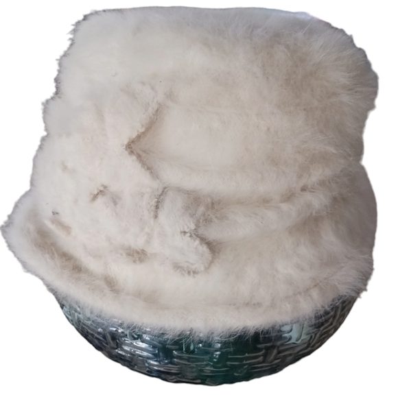 Seeberger Cream Colored Rabbit Hair Bucket Hat main image 4